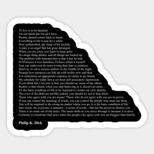 Philip K. Dick Quotes Sticker